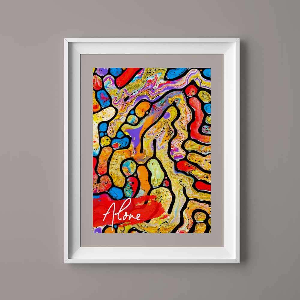 An abstract maze painting with oil painting